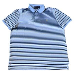 Polo Ralph Lauren Performance Men’s Short Sleeve Striped Shirt SZ XL Blue/White
